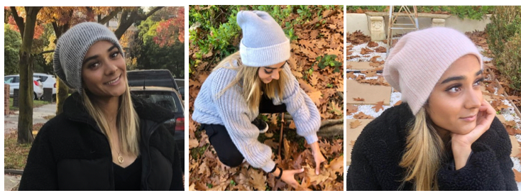 Slouch/Cuff Angora Reversible Beanie