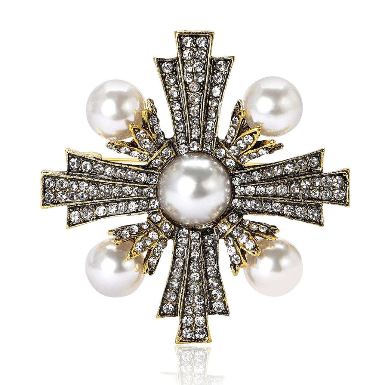 Brooch - Victoria Cross Pearl and gold 