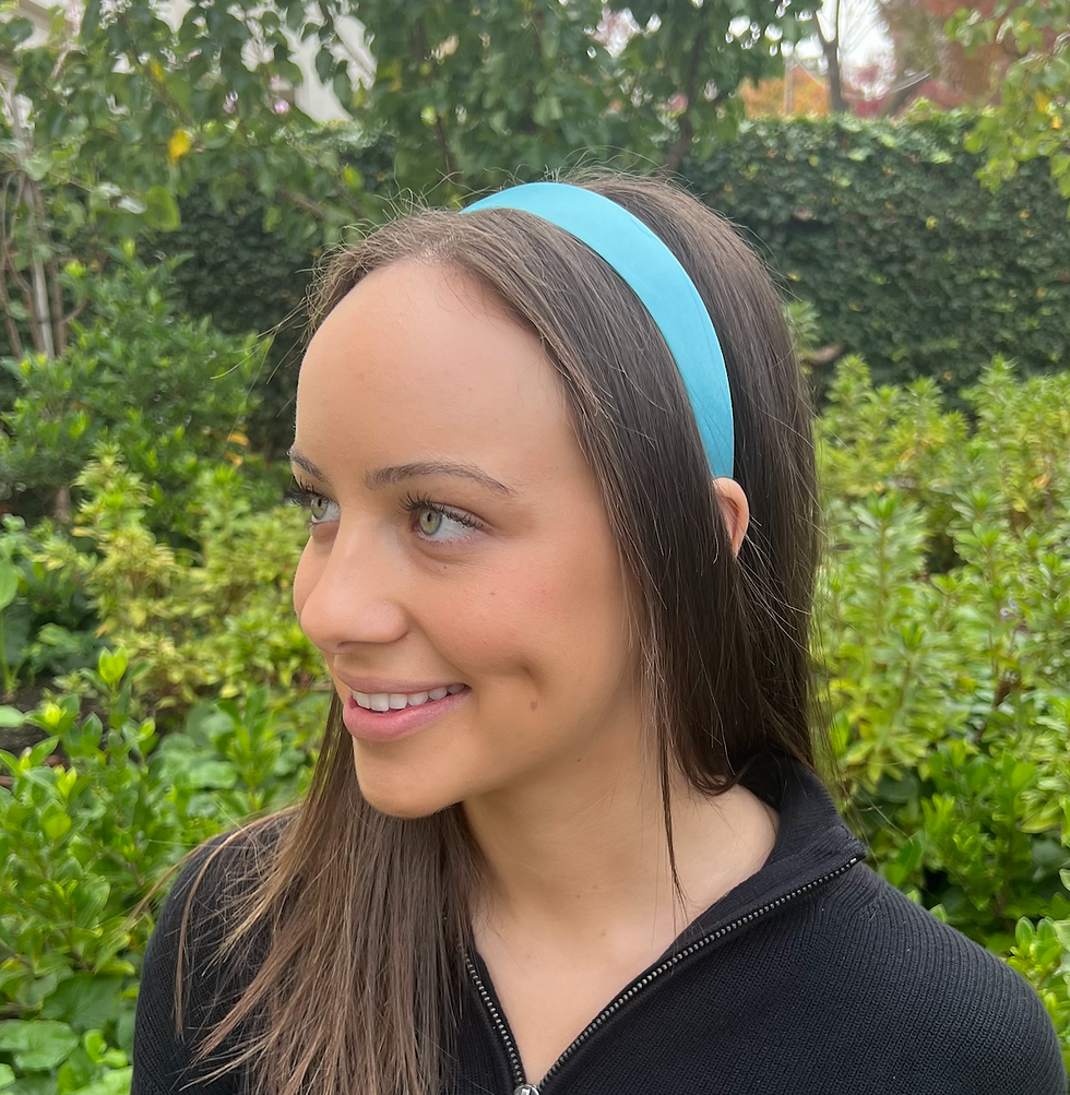 WS Headband Satin -2.5cm Cerulean 754523535821