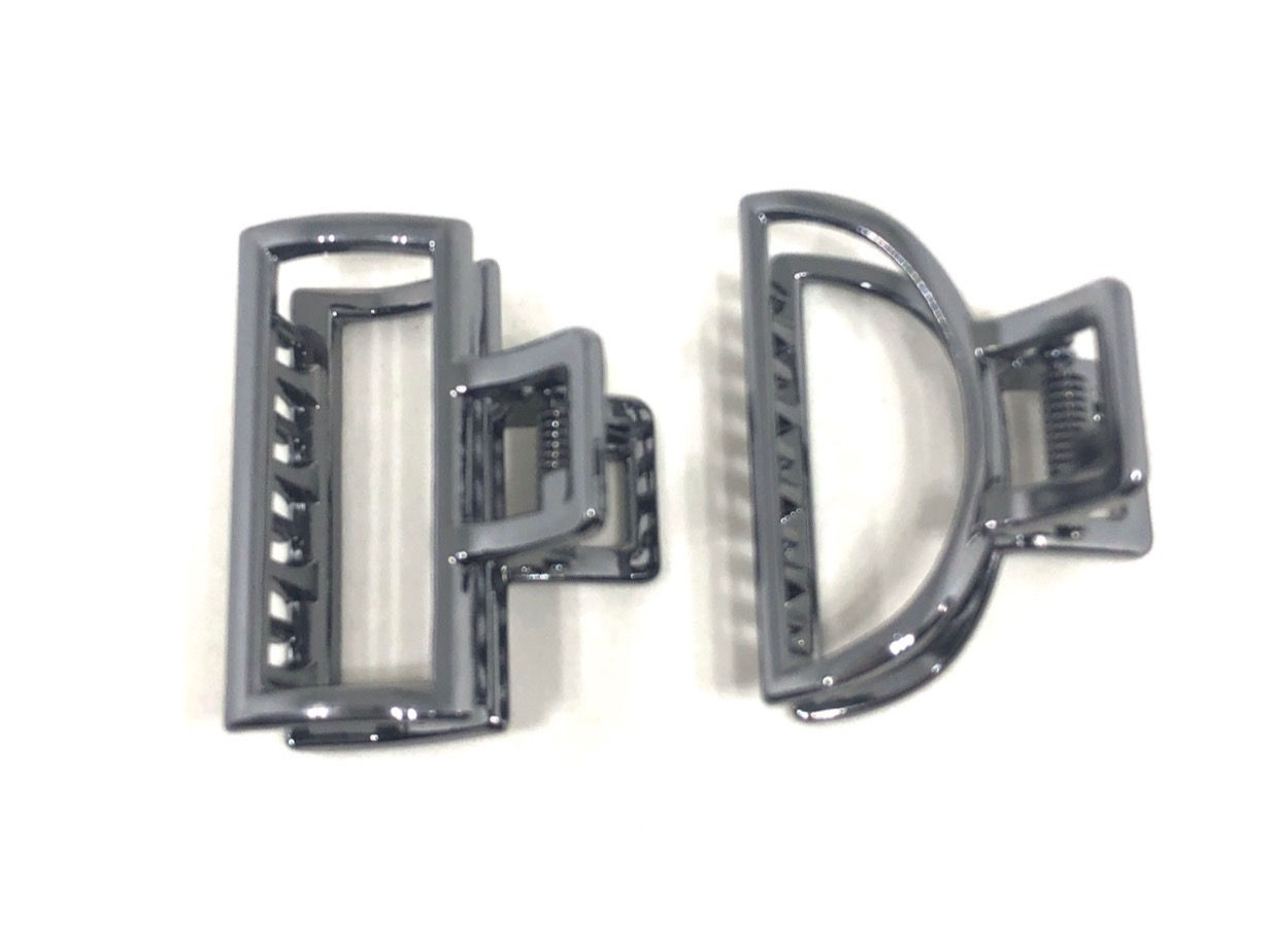 Mini open shape hair claw clips in hermatite