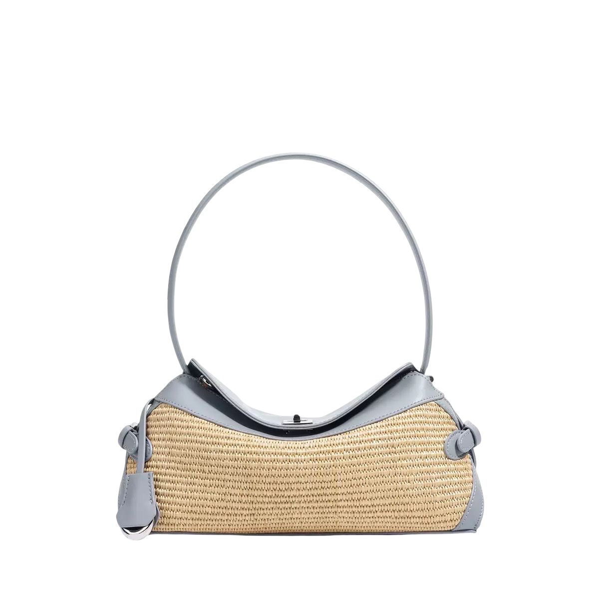 St Margaux Raffia and Cowhide bag Blue
