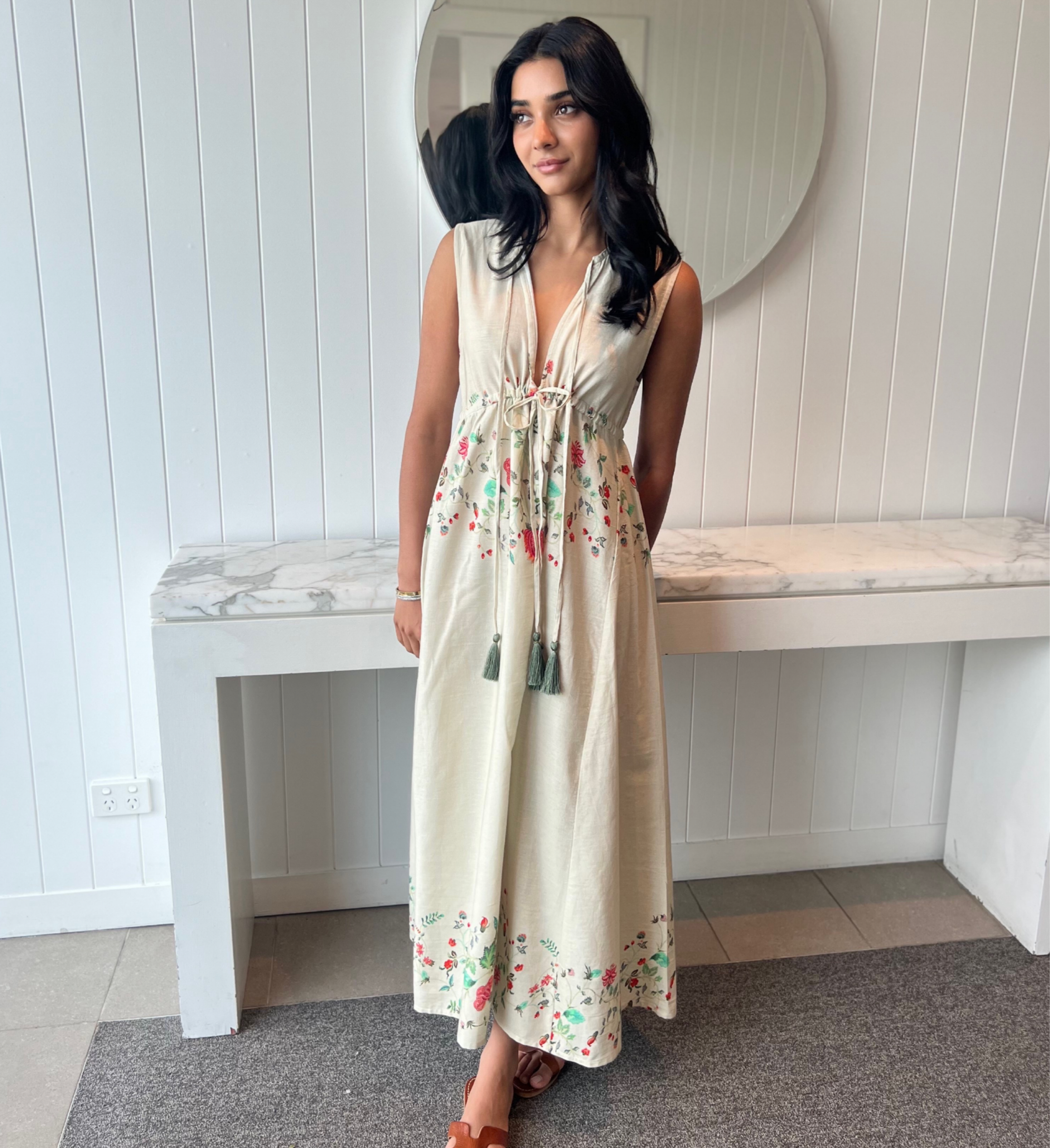 Anastasia linen printed dress