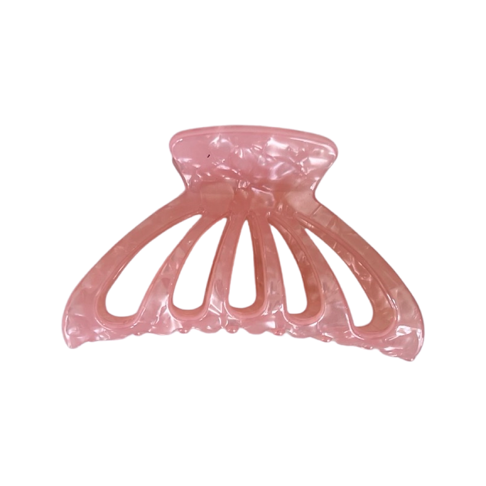 Premium Acetate Large Hair Claw in Pearl Pink