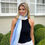 Thumbnail: Linen Handwoven Ombre Scarf in Cerulean Blue/White