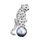 Thumbnail: Brooch - Silver Crystal & Pearl leopard brooch 