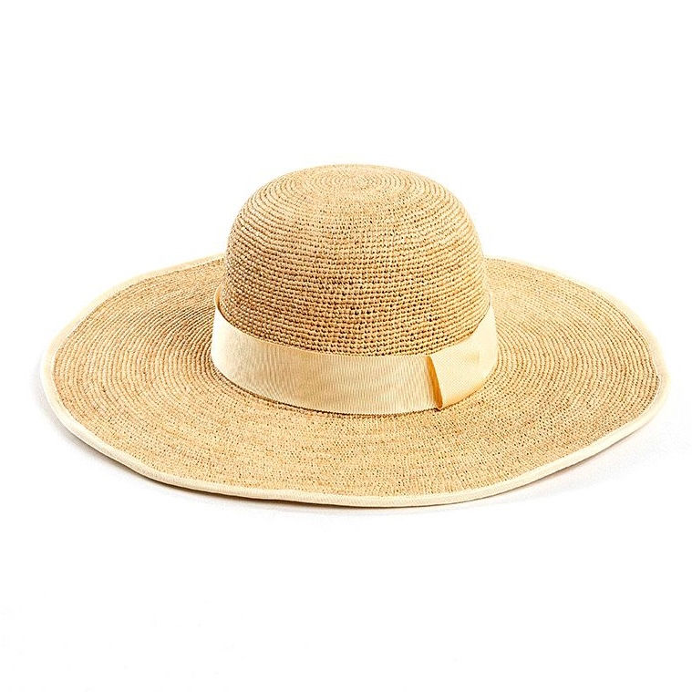 Melissa Raffia Hat with Trim - White Bow