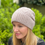 Thumbnail: Cable wool knitted beanie -Light Fawn