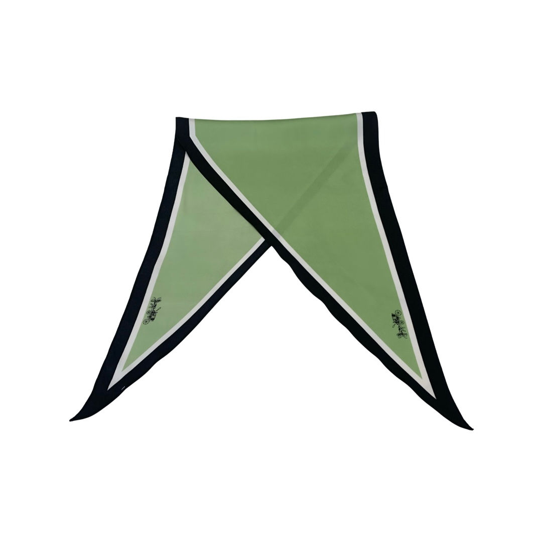 Neckscarf / Hairscarf - in green, white and Black