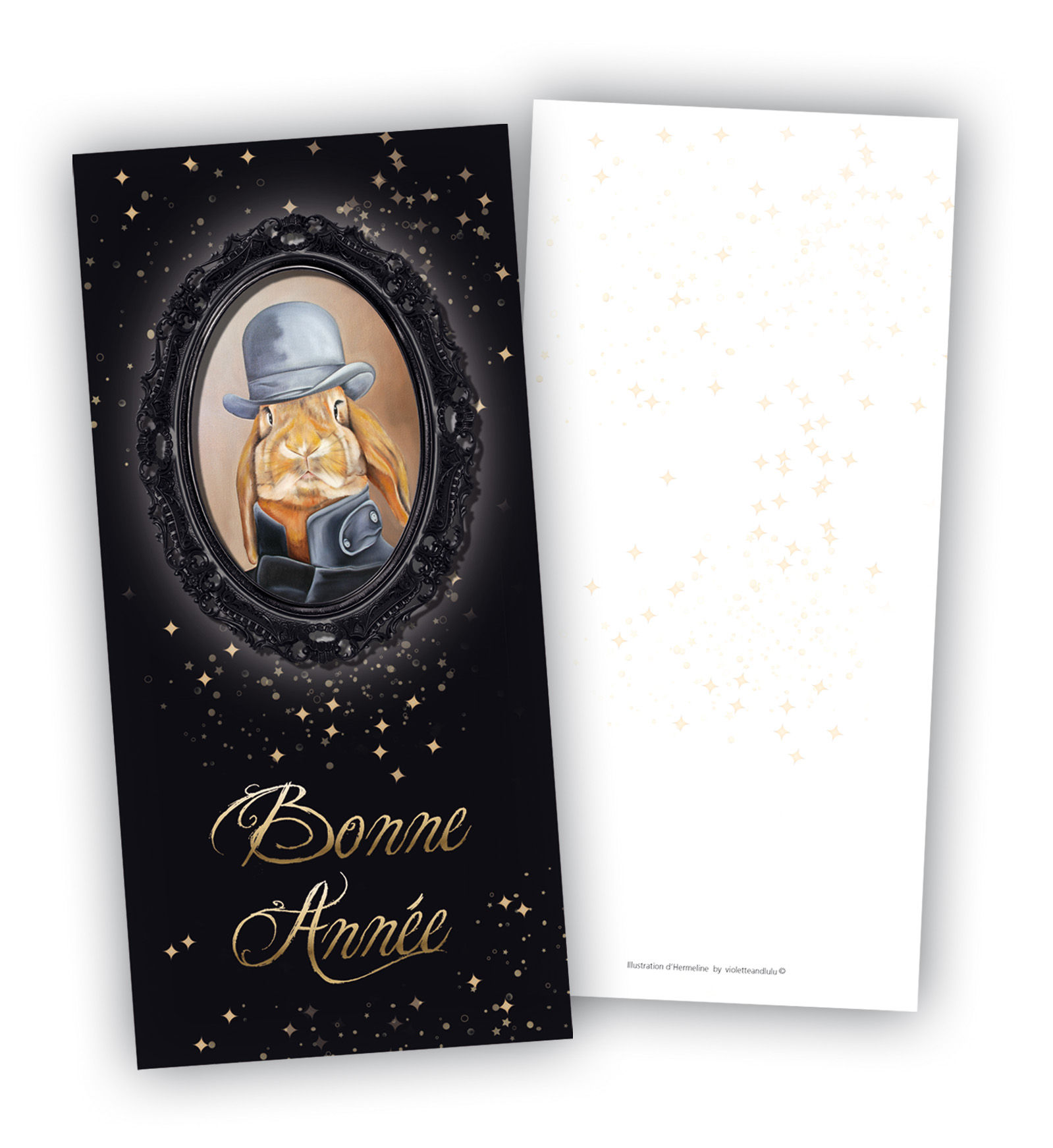 Carte de vœux “Lapin” X3 + enveloppes