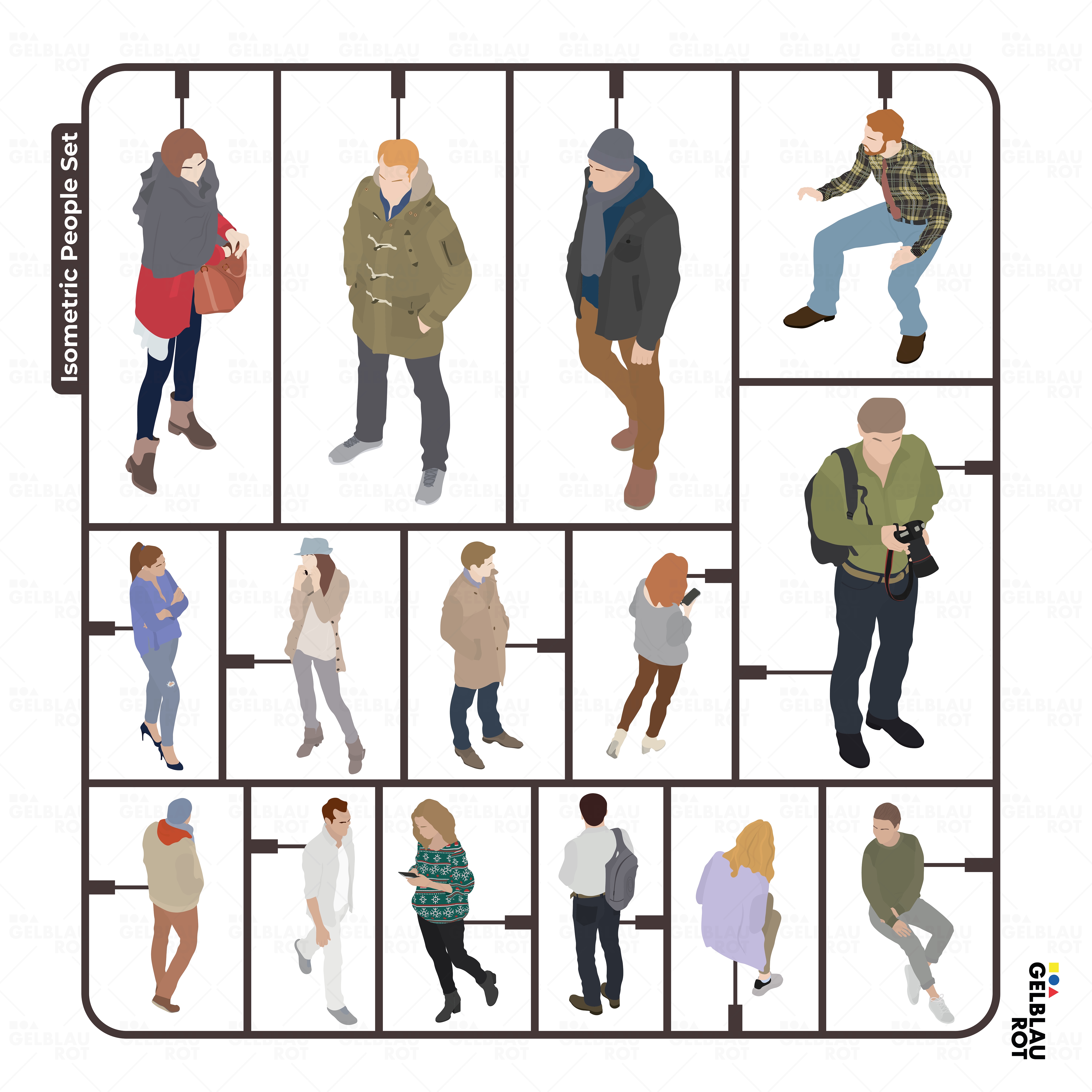 Isometric People Set