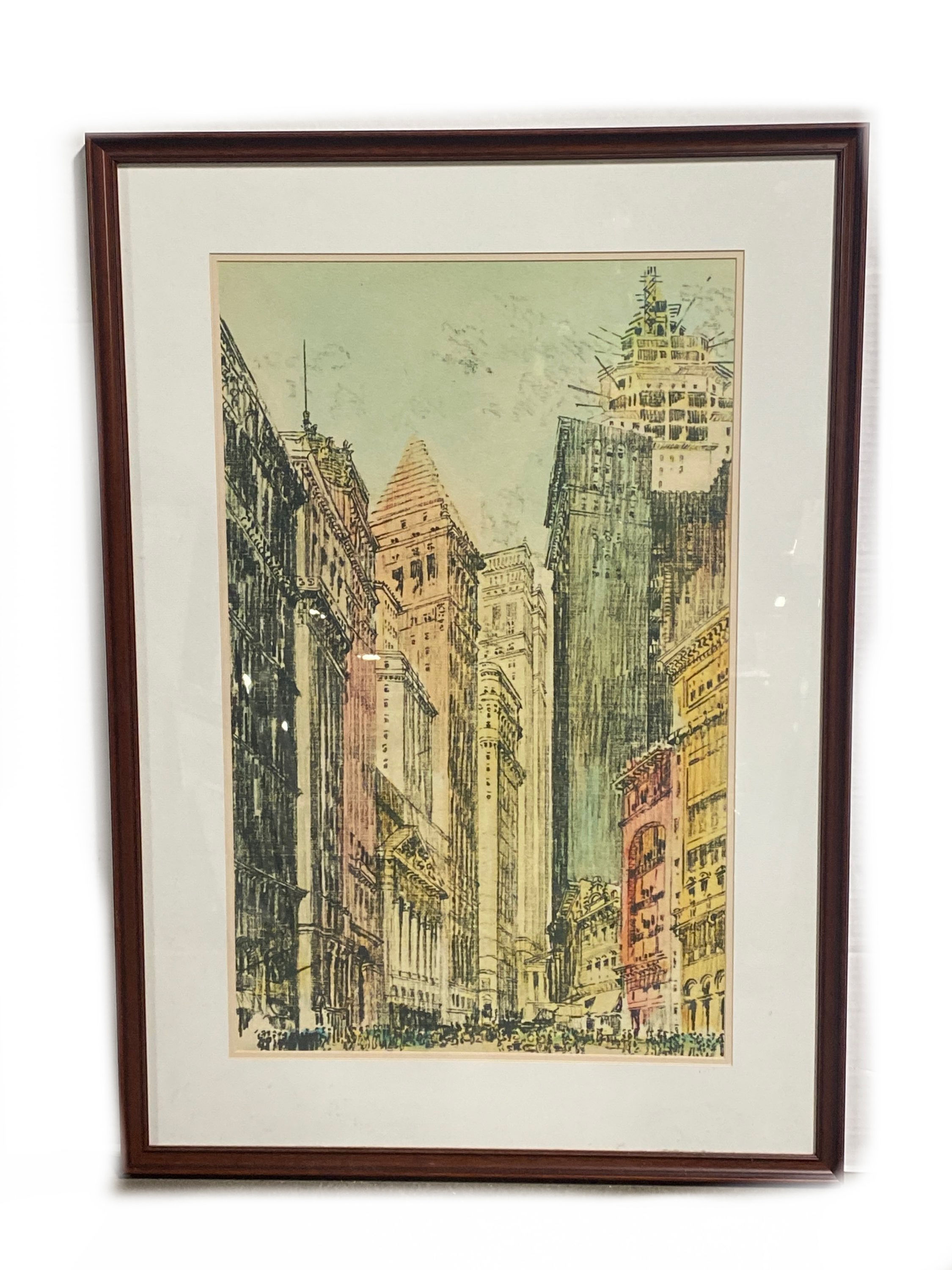 Framed Print, "New York Broad Street" 27x38"