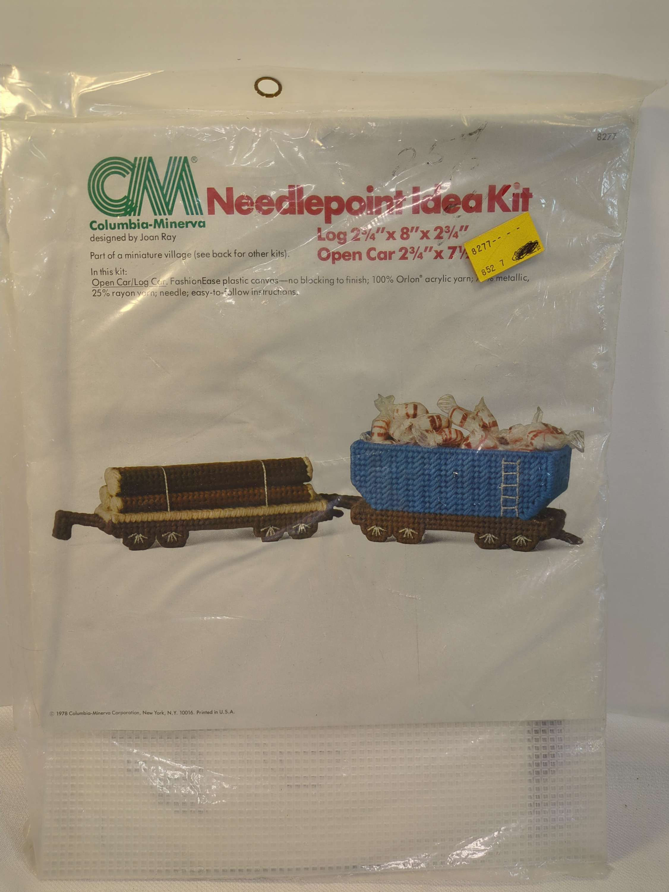 Needle point kit, Log Open Car train
