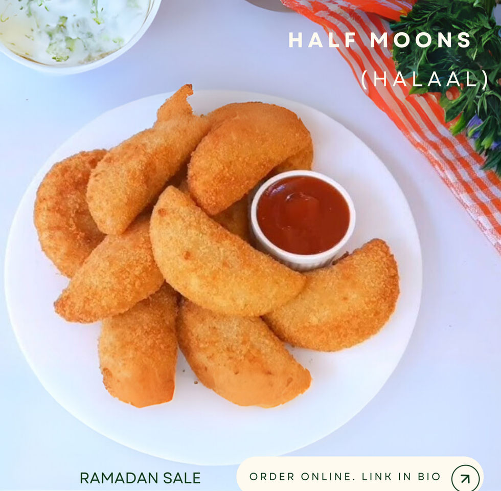 A plate of savoury Half-Moons from Ha'Anna, Ferndale, Randburg.