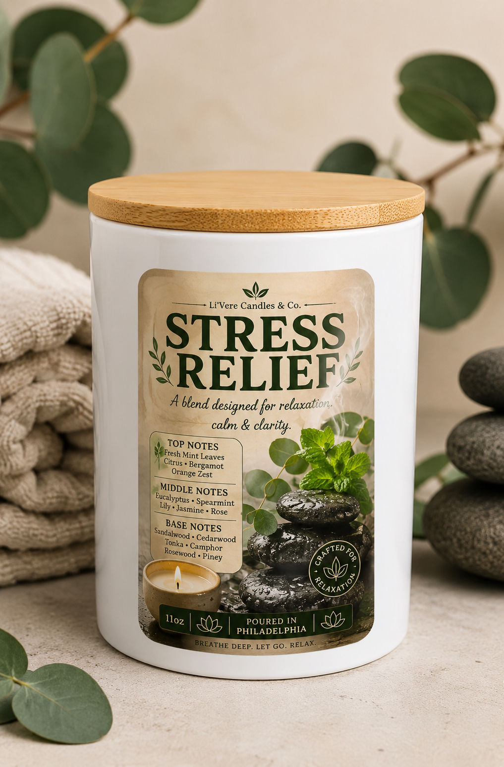 Stress Relief – Therapeutic Soy-Blend Candle