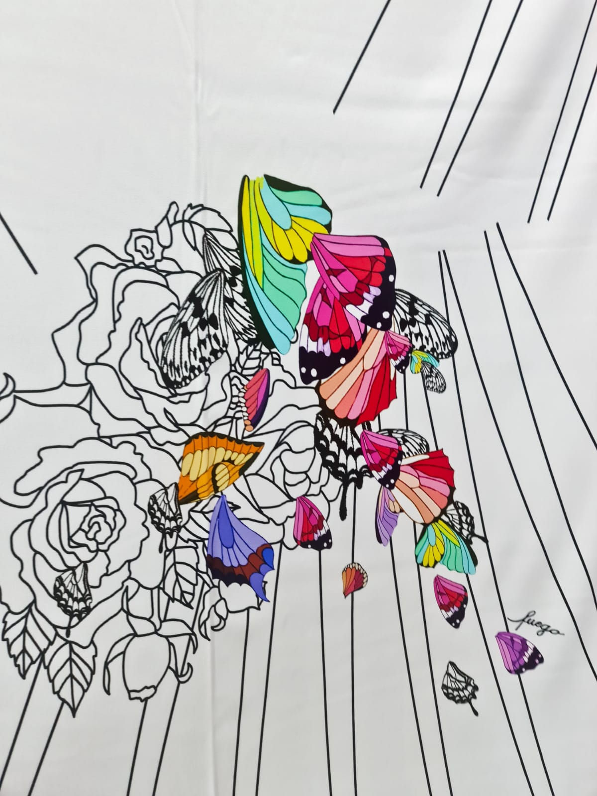 Fiego  (    180X140 פאנל ) בד קרפ