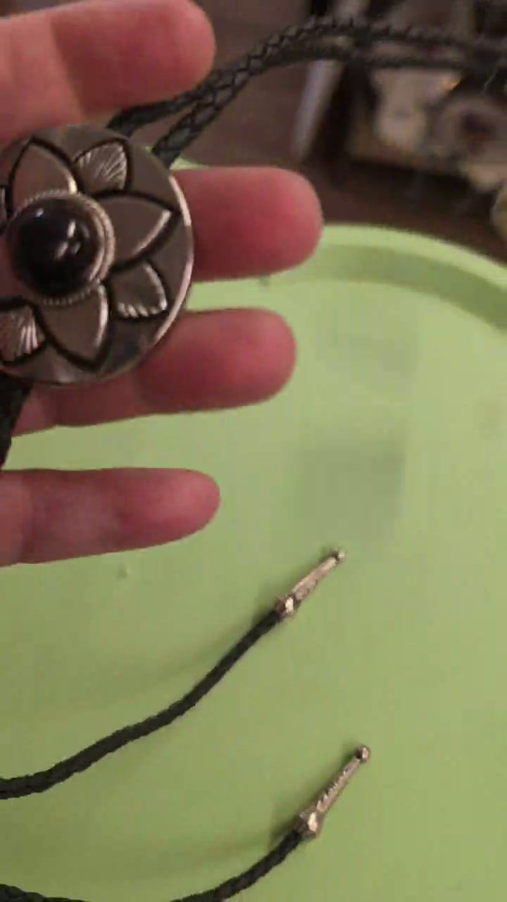 Thumbnail: TURQUOISE OR BLACK ONYX BOLO TIE VIDEO BLACK