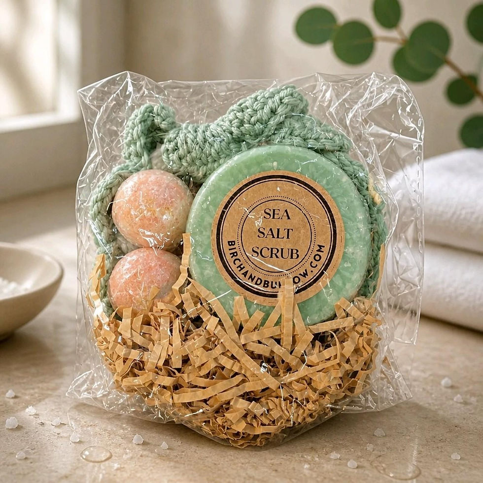 WOMENS GIFT BAG HANDPICKED ARTISAN SEA SALT SET FRONT  VIEW