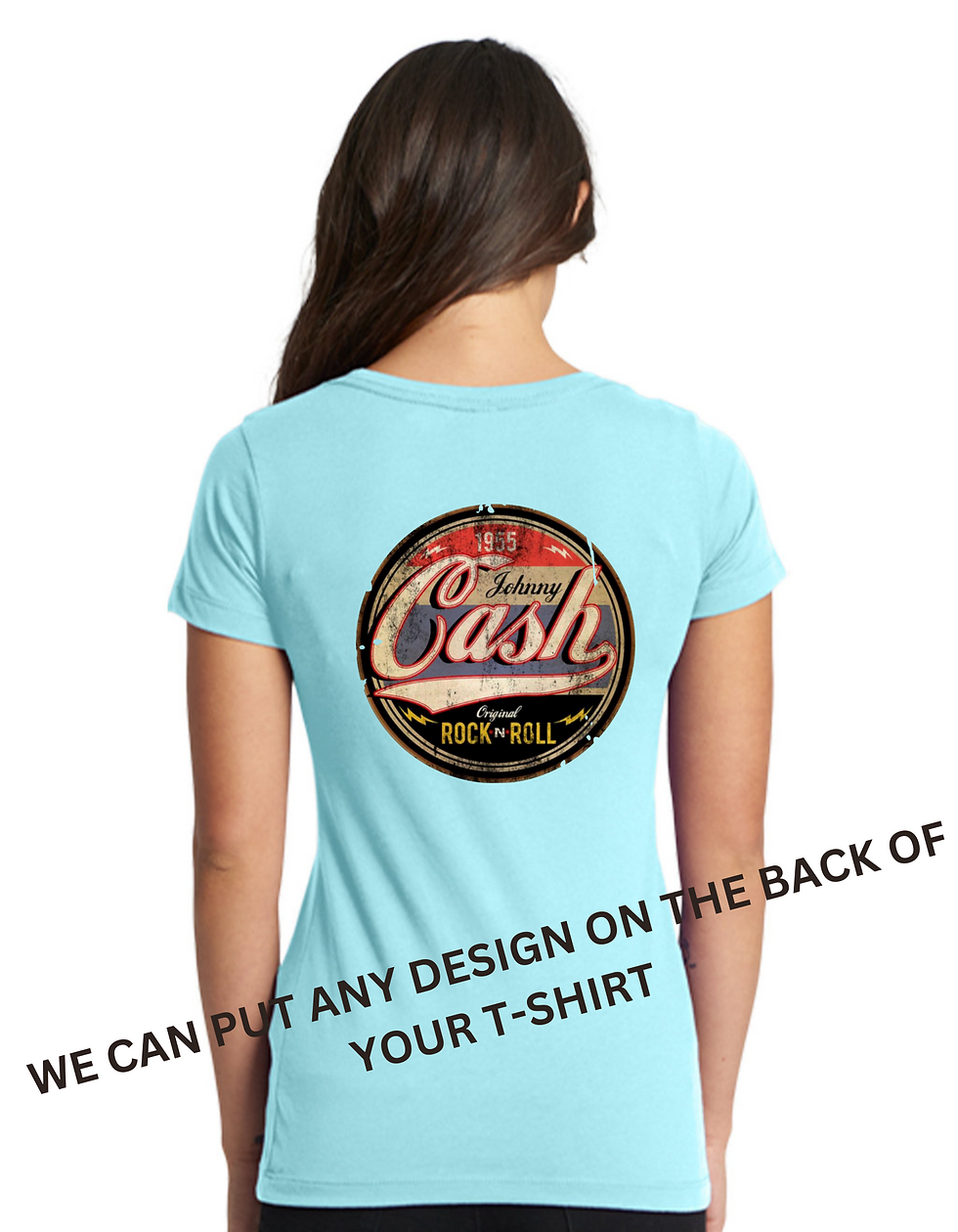 BACK BLUE JOHNNY CASH COUNTRY MUSIC ROCK & ROLL T-SHIRTS DESIGN
