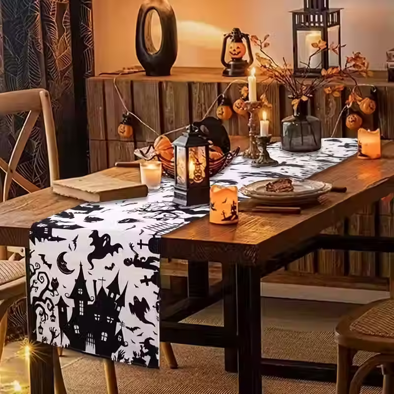 HALLOWEEN TABLE RUNNER 13 X 72 HOW IT LOOKS
