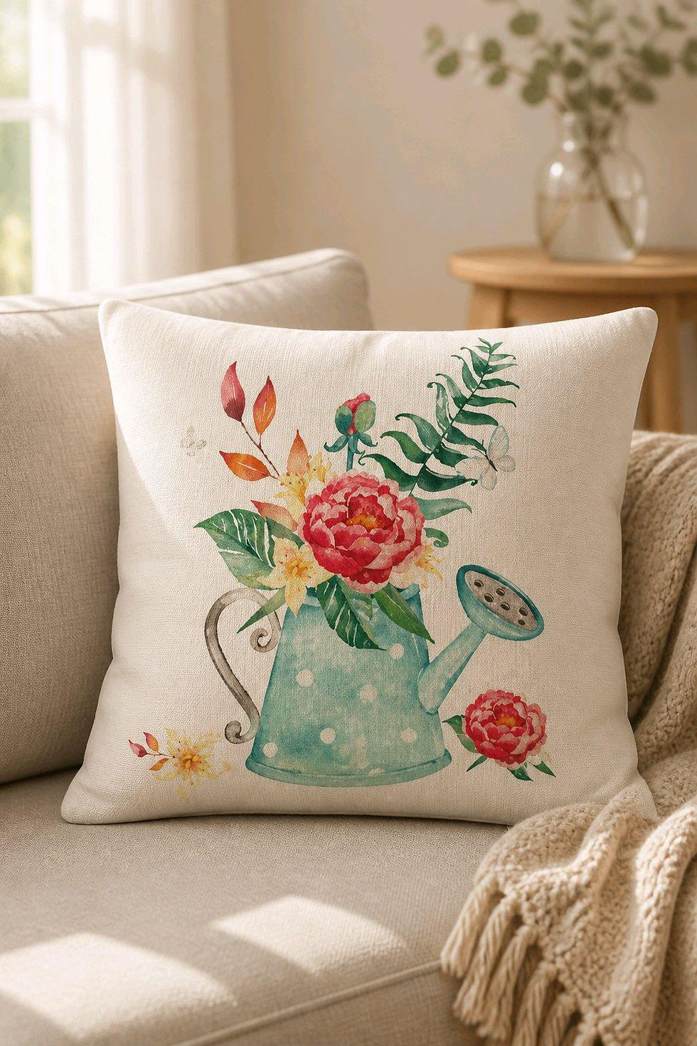 Thumbnail: PILLOW COVERS FARM BOOTS CHICKEN COW 18X18 HOW IT LOOKS