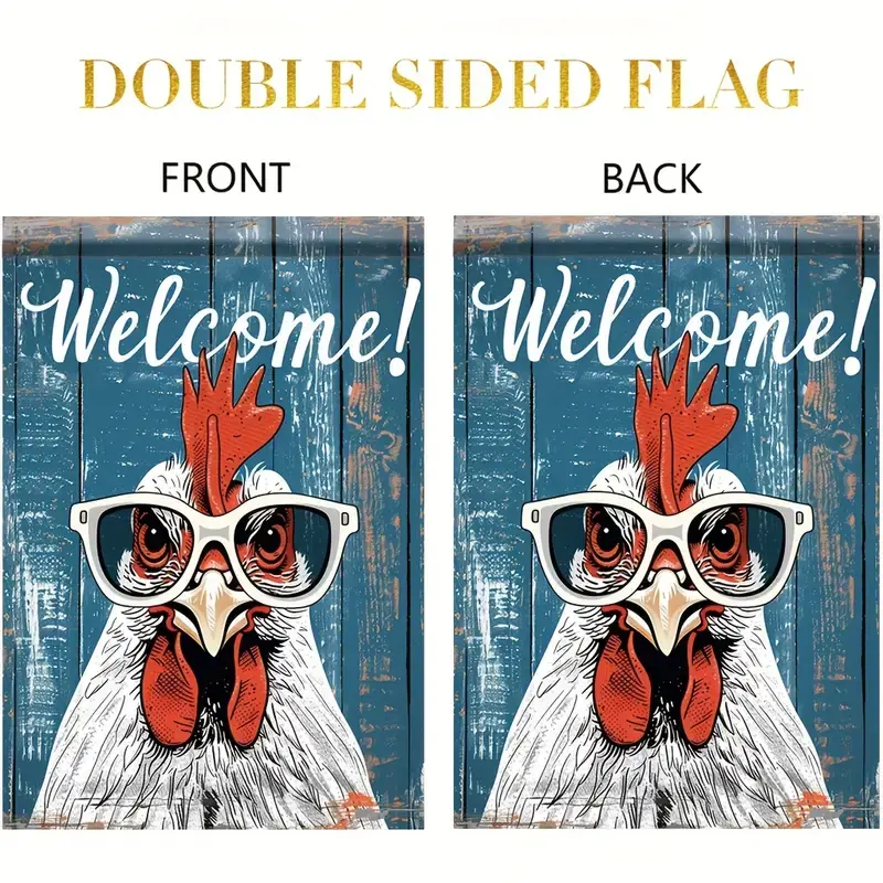 chicken garden flag
