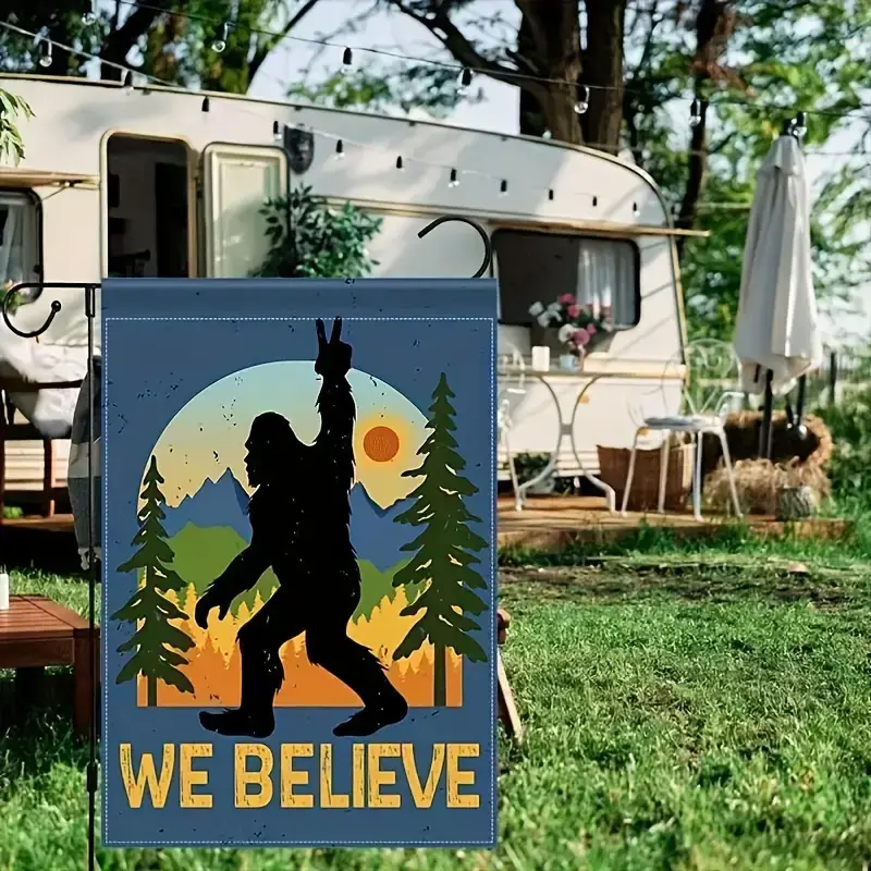 IN THE YARD WE BELIEVE IN BIGFOOT GARDEN FLAG