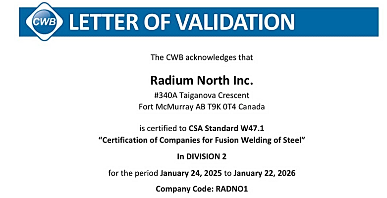 Letter of Validation from CWB