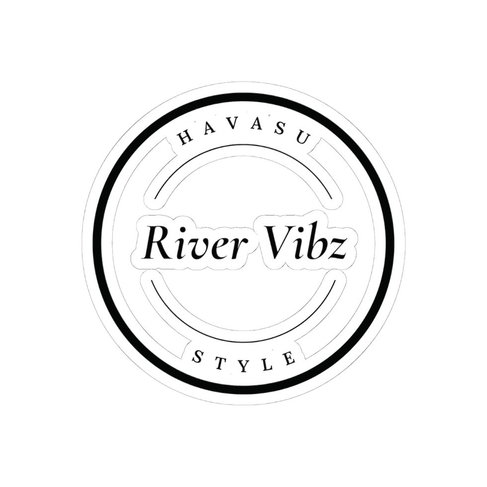 Thumbnail: River Vibz Havasu Style Round Kiss-Cut Vinyl Sticker, Lake Days, River Trips