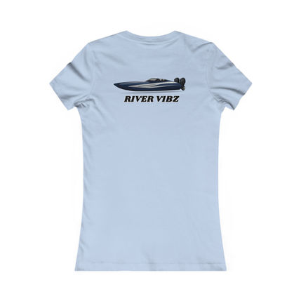 Blue Gray River Vibz High-Performance Twin Outboard Powerboat Women's Tee