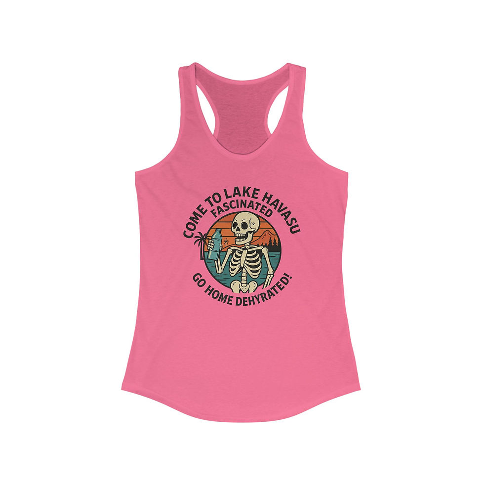 Thumbnail: Skeleton Design Racerback, Fun Lake Havasu Tank, Summer Tank, Lake & River Days