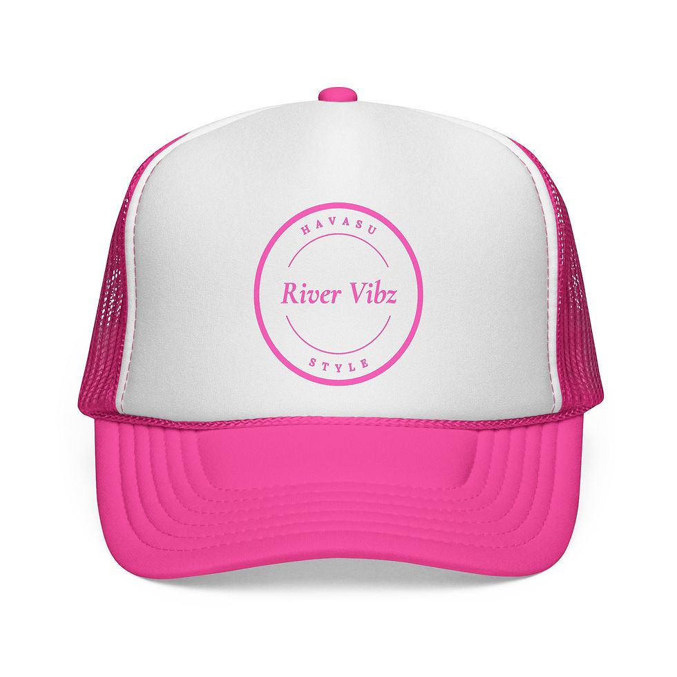 Circle River Vibz Havasu Style Foam Front Pink Trucker Hat, River & Lake Trips