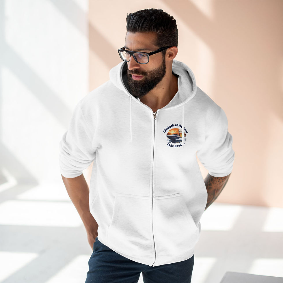 Thumbnail: Lake Havasu — Cirrhosis of the River Sunset Logo, Zip-Up Hoodie