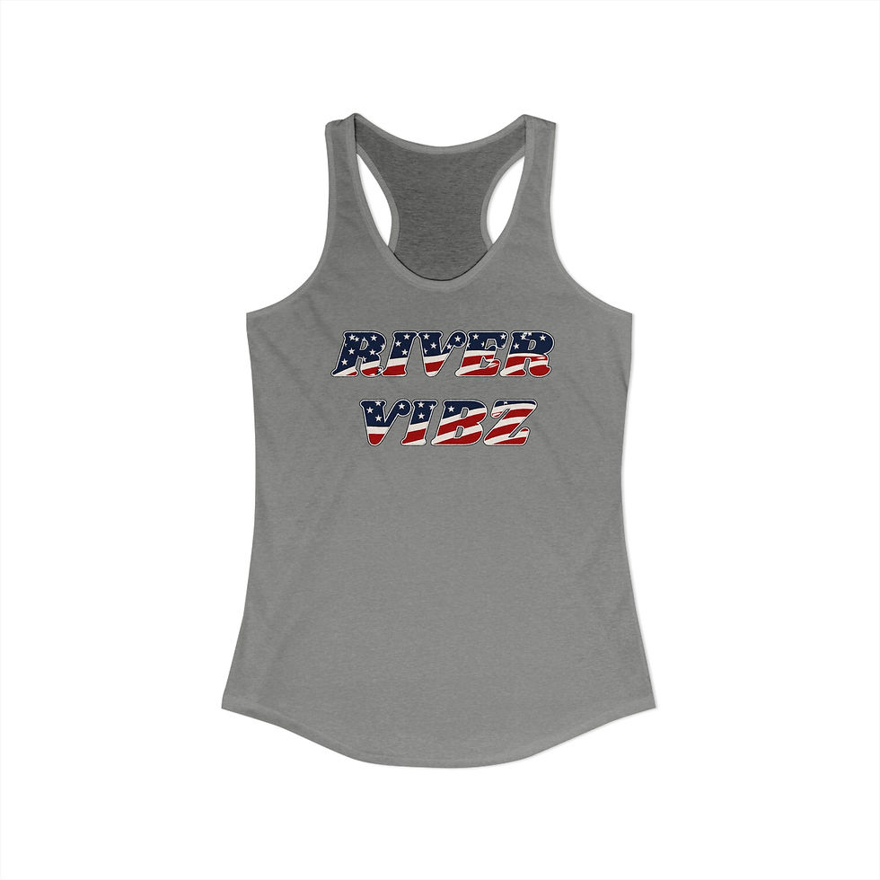 Thumbnail: Women's River Vibz Amercian Flag Racerback Tank