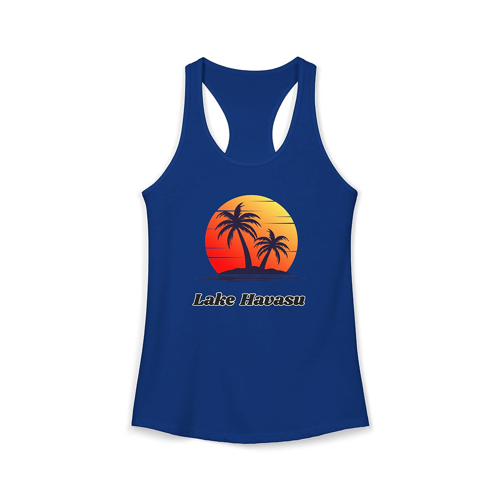 Thumbnail: Lake Havasu Sunset Women’s Racerback Tank Top, Summer, River Apparel, Lake Days