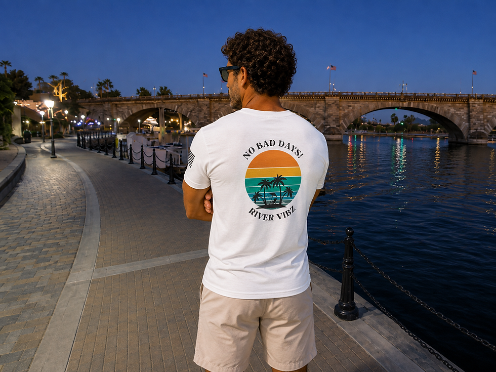 No Bad Days River Vibz Men's T-Shirt, Men's Apparel, casual wear, vacations, summer