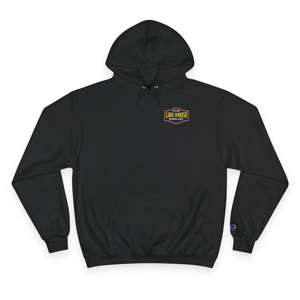 Thumbnail: Champion Hoodie, Est. 1963, Lake Havasu River Life, Pullover Hoodie River Gear