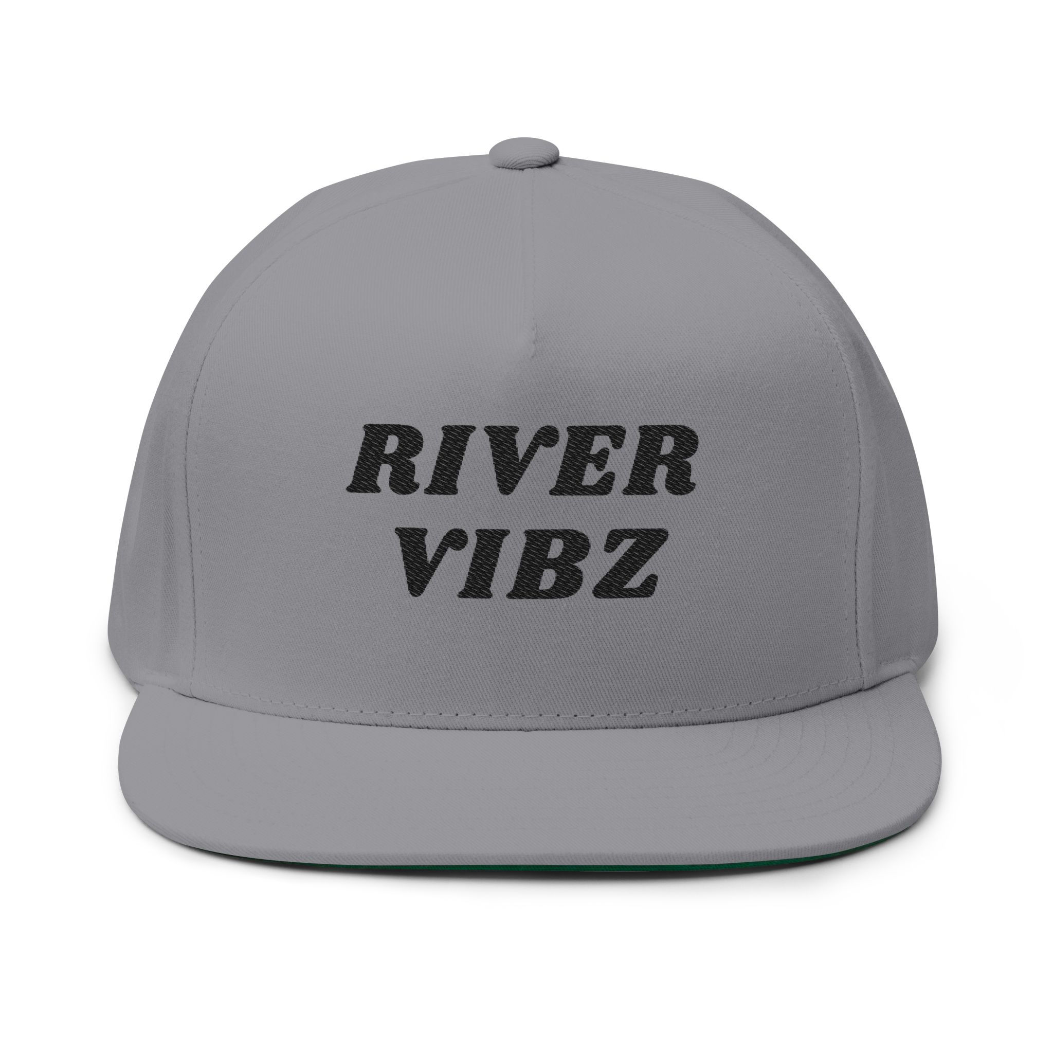 River Vibz Flat Bill Cap — Embroidered Trucker Hat for Summer or Winter