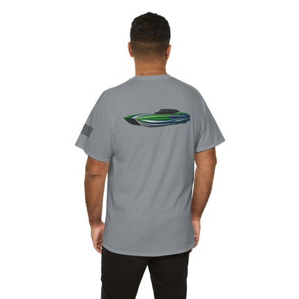 Blue-Green River Vibz Speedboat Tee
