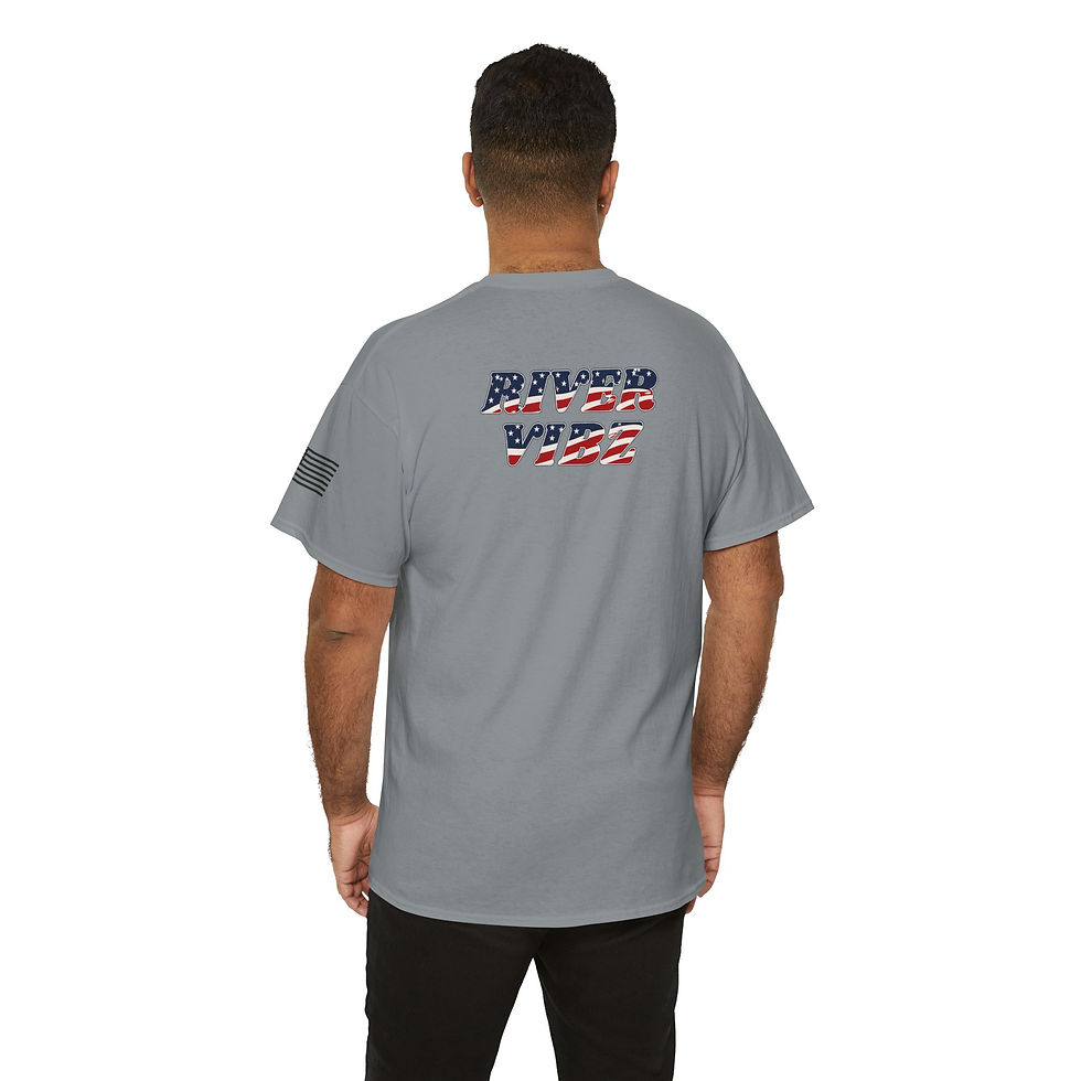 Thumbnail: River Vibe American Flag Graphic T-Shirt, Men's Shirt, Casual Wear, Patriotic