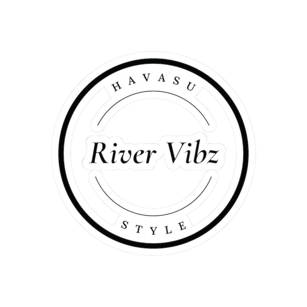 Thumbnail: River Vibz Havasu Style Round Kiss-Cut Vinyl Sticker, Lake Days, River Trips