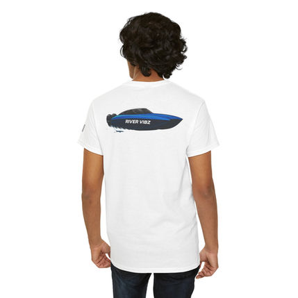 Blue-Black River Vibz Speedboat Tee