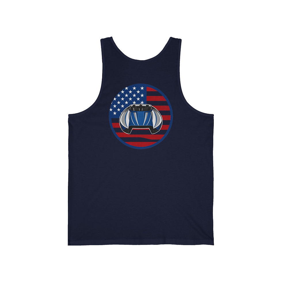Thumbnail: River Life Tank Top — American Flag Boat, Lake Trips, Summer, Vacation Wear, Men