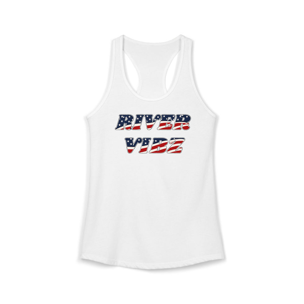 Women's River Vibz Amercian Flag Racerback Tank