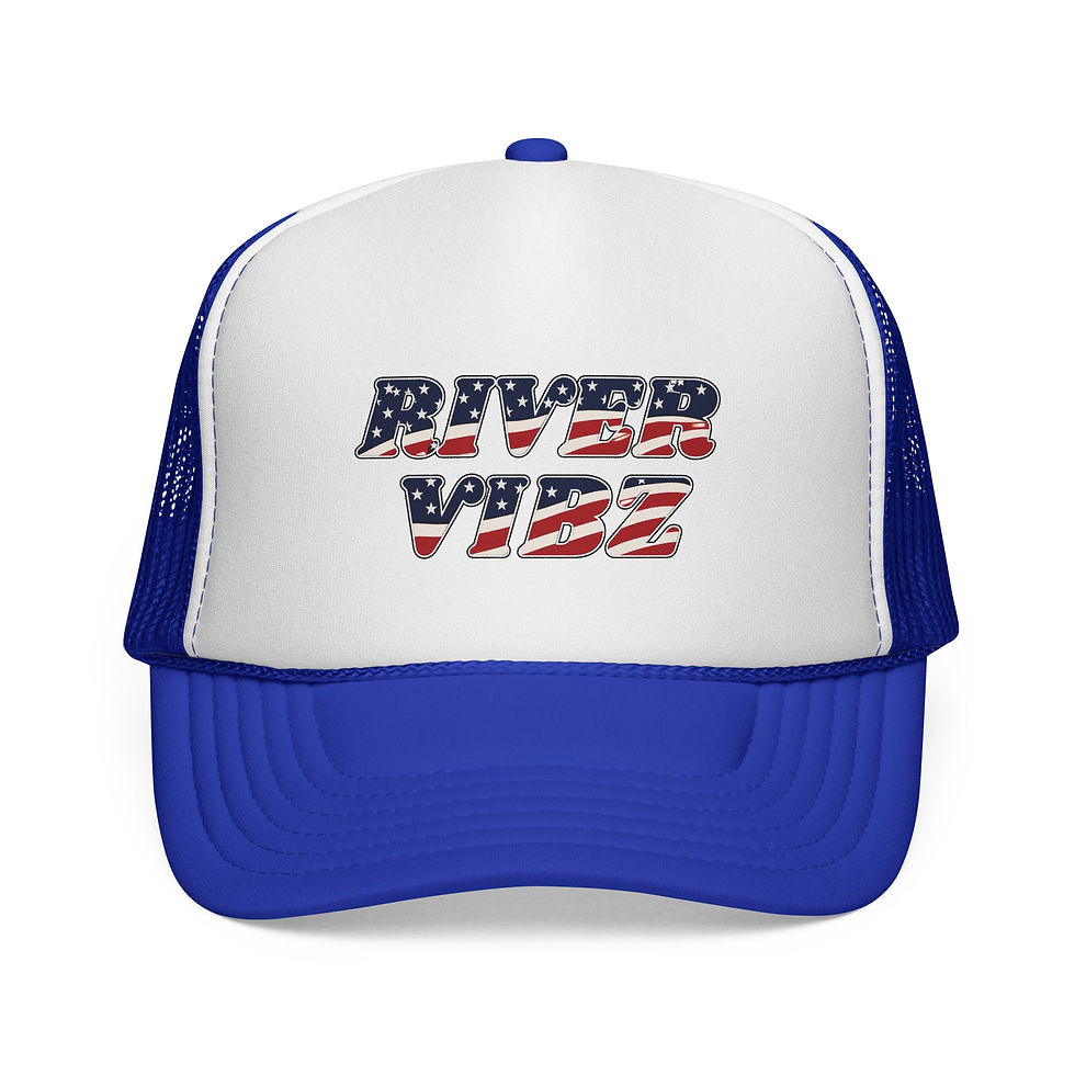 Thumbnail: River Vibe American Flag Retro Mesh Snapback Trucker Hat