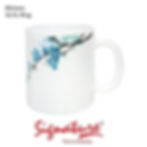 Mimosa 12 CL Mug, blue floral design, Signature