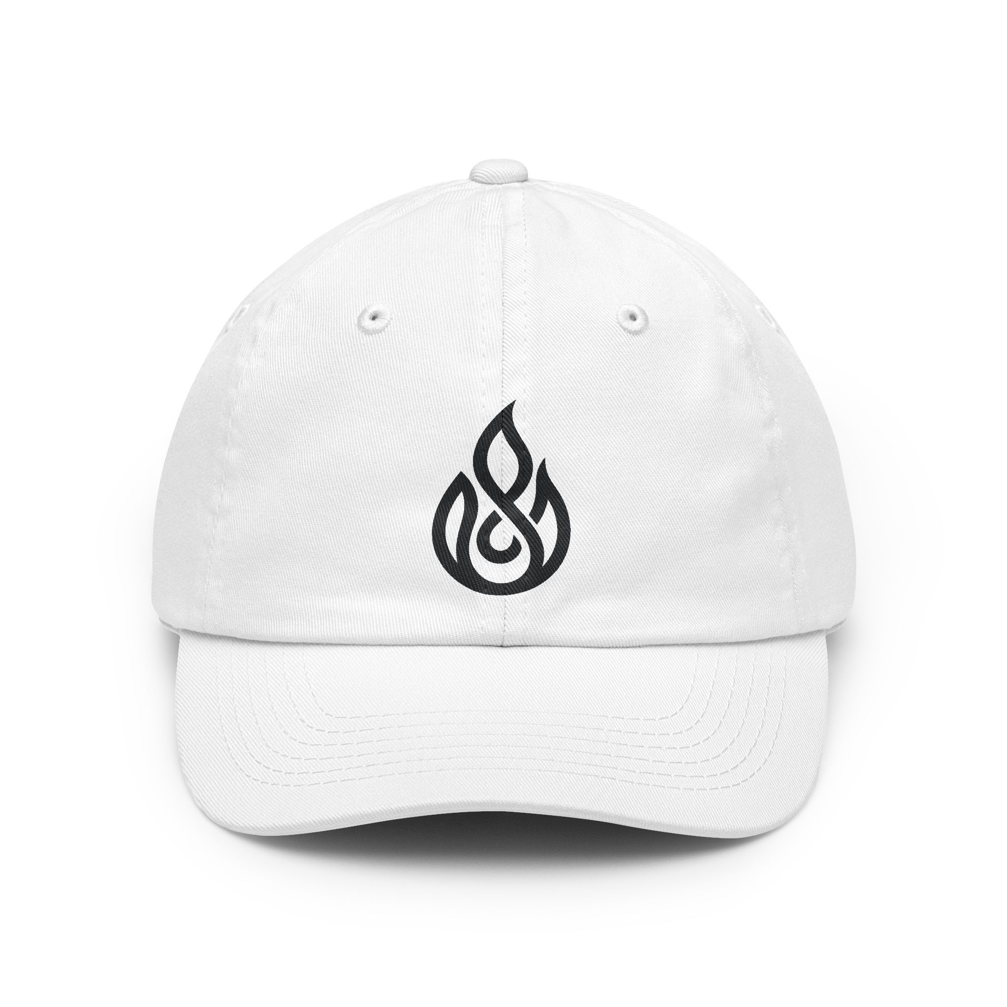 Embroidered Flame Logo Dad Hat — Minimal Streetwear Cap