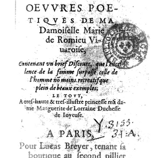 Article - "Le seuil des Premières oeuvres poétiques (1581) de Marie de Romieu : Portrait littéraire et légitimité auctoriale ?", Pauline Fabiani