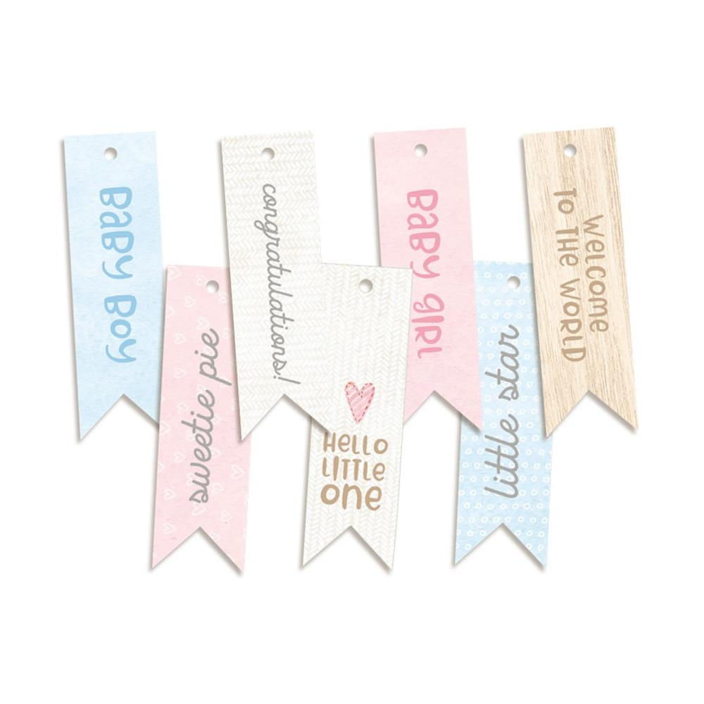Baby Joy Double-Sided cardstock Tags 7/Pkg