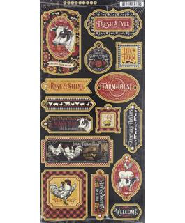 Graphic 45 Collection Farmhouse Chipboard