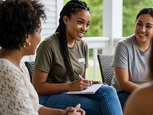 Friends talking about upcoming opportunity